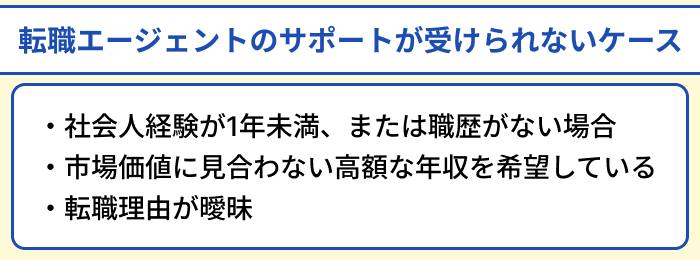 外資系向け転職エージェントのサポートが受けられないケースと対処法のイラスト